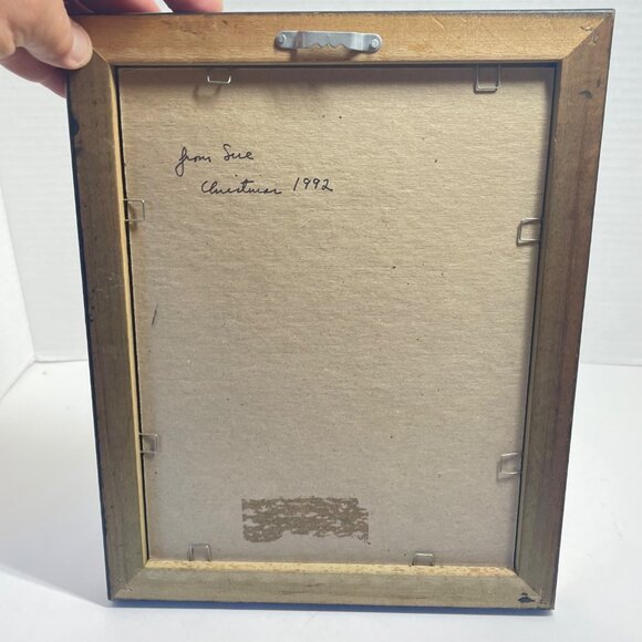 Lion & Lamb Framed Religious Artwork By Sue Christmas 1992 Rev 5:12 Bible Verse - Picture 6 of 11